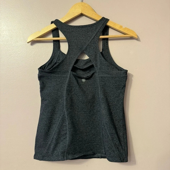 Athleta Charcoal Gray Switchback Tank Support  Sport Bra Top Size S - Picture 3 of 8